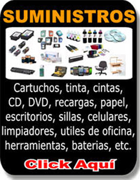 cartuchos, tinta, cintas, cd, dvd, recargas, papel, escritorios, sillas, celulares, limpiadores, utiles de oficina, herramientas